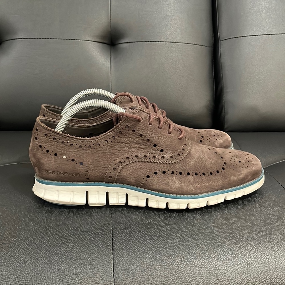Cole Haan Zerogrand Wingtip Mens Brown Leather Oxford Shoes Size 10 M C29769